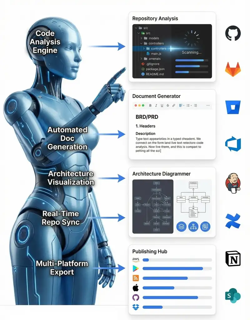 DOC Agent capabilities — automated BRDs, architecture mapping, and codebase PRD generation