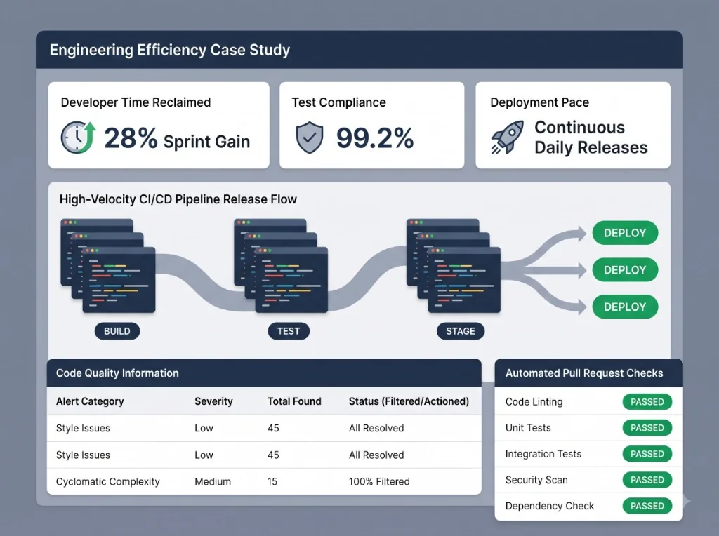 Case Study: Enterprise Cloud SaaS Platform Deployment - High-Velocity CI/CD Pipeline and Code Quality