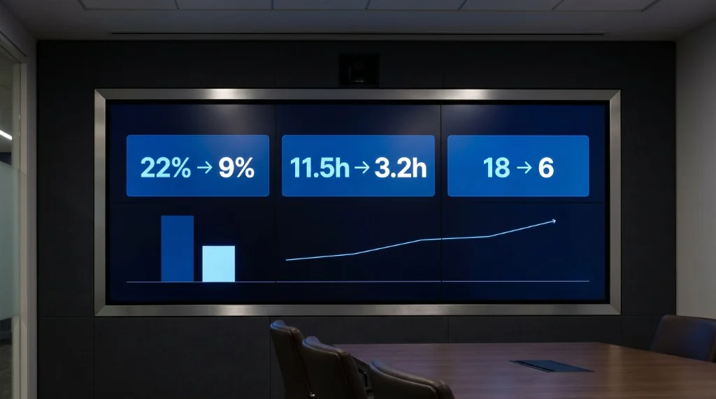 Program metrics for intervention throughput, duplicate touches, and service availability