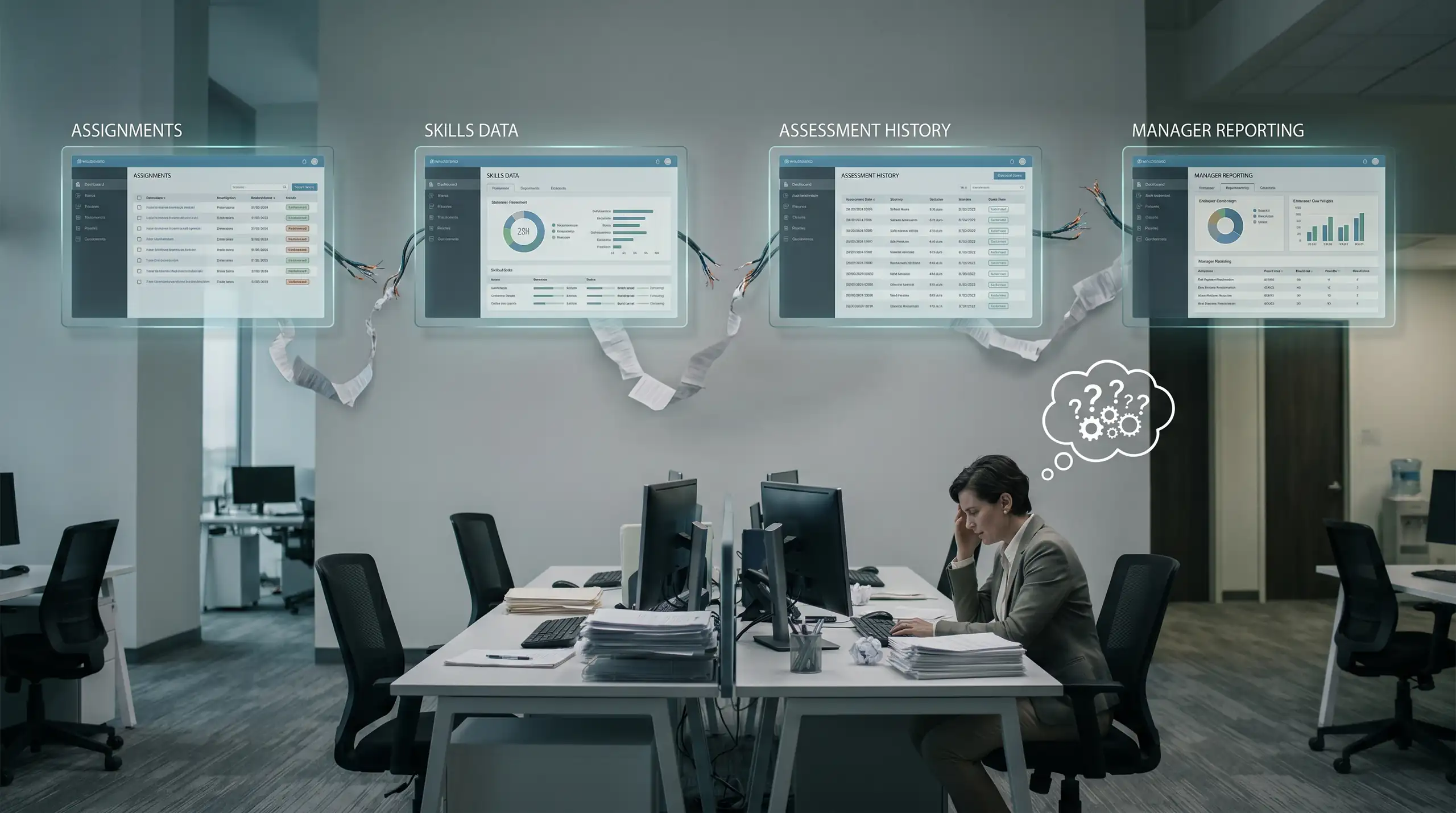 Siloed learning data and manual reconciliation before a unified workforce learning platform