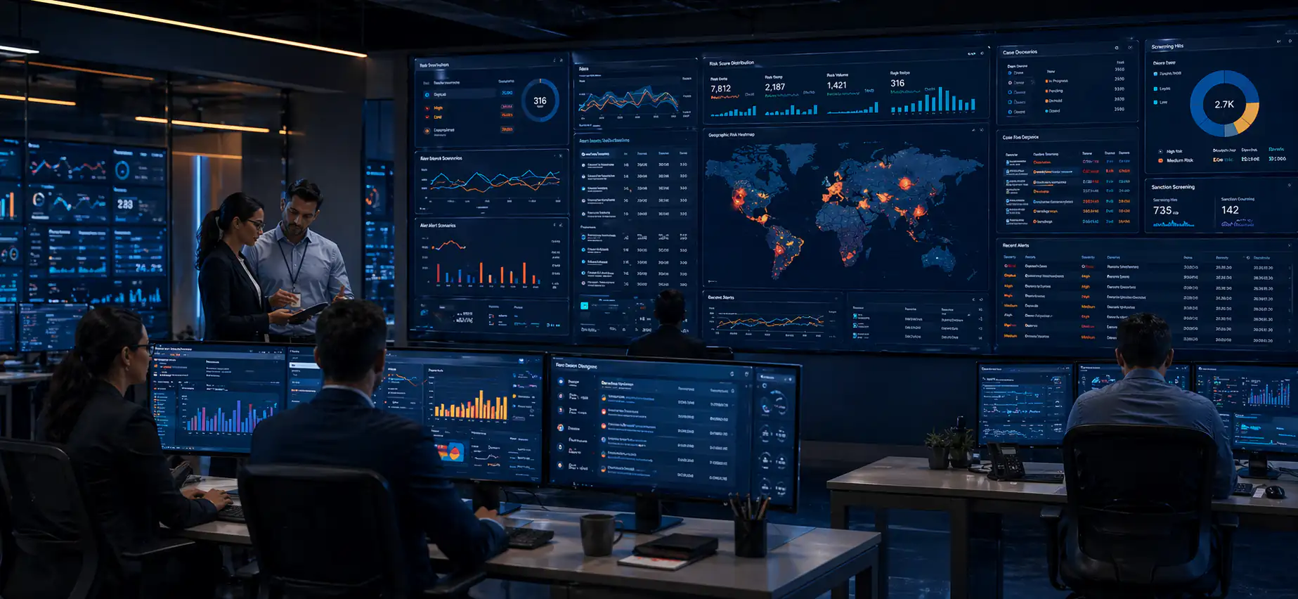 Fintech compliance and risk operations control room