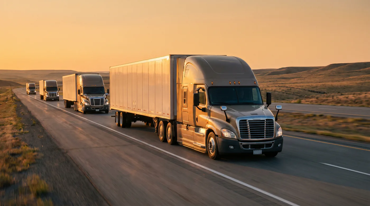 Linehaul and dispatch handoff imagery connecting publish, field execution, and invoice settlement