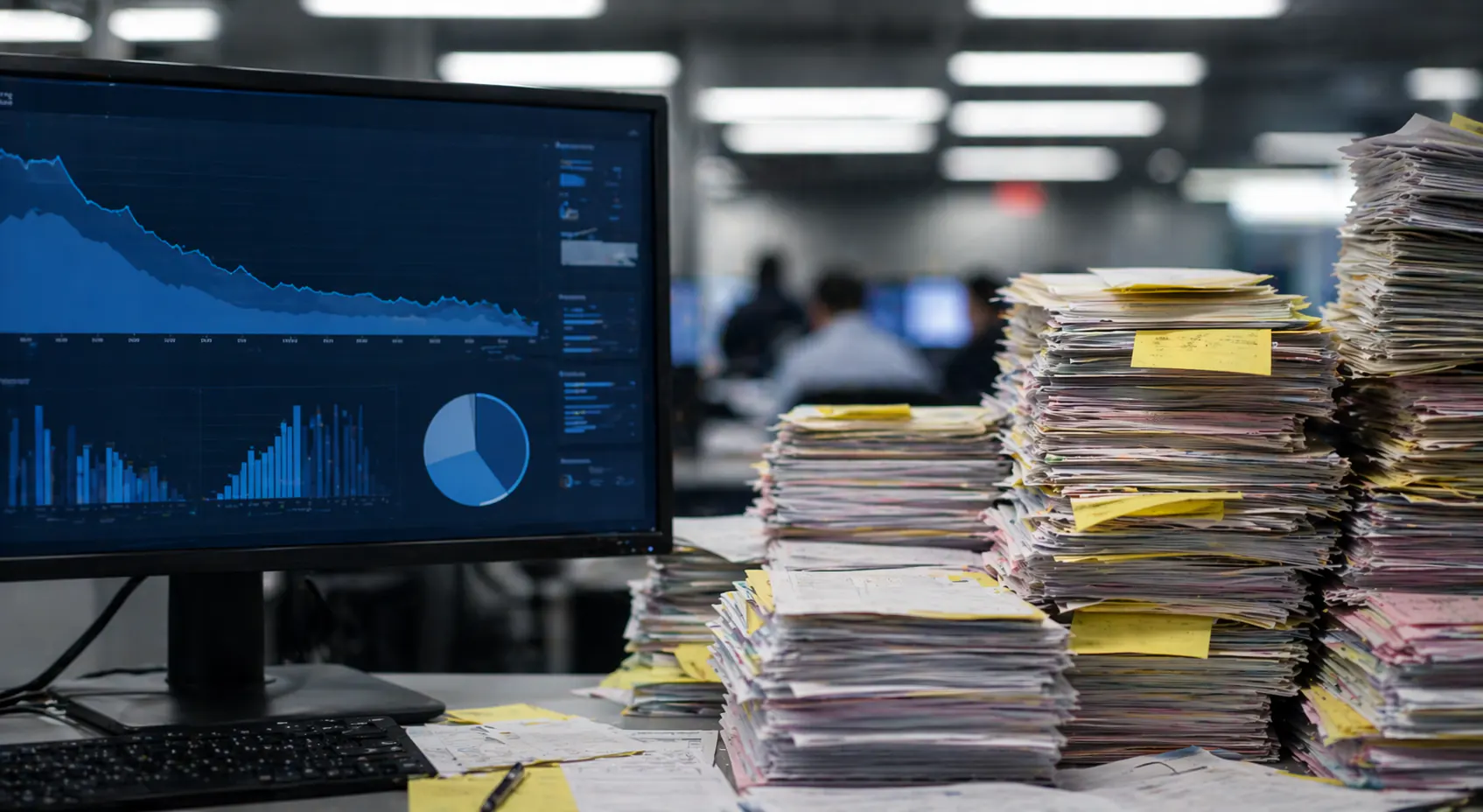 Visual contrast between service planning and billing exception pressure
