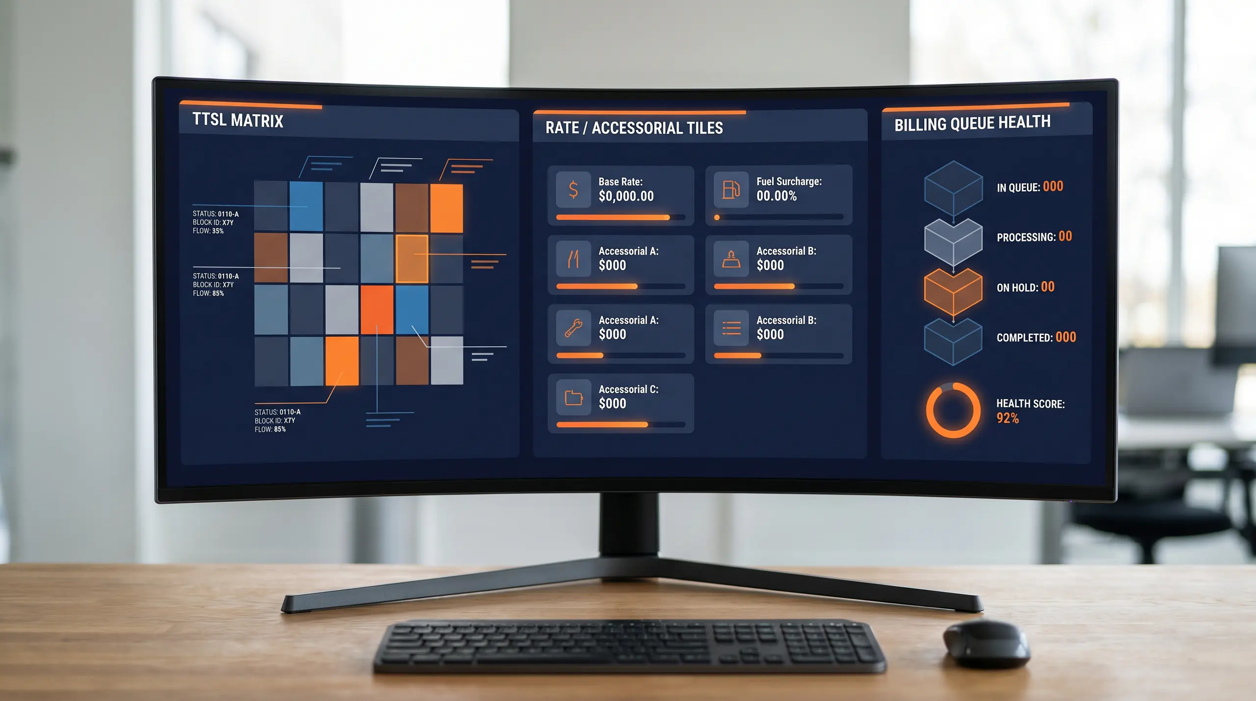 Unified dashboard for service matrices, rates, and billing readiness