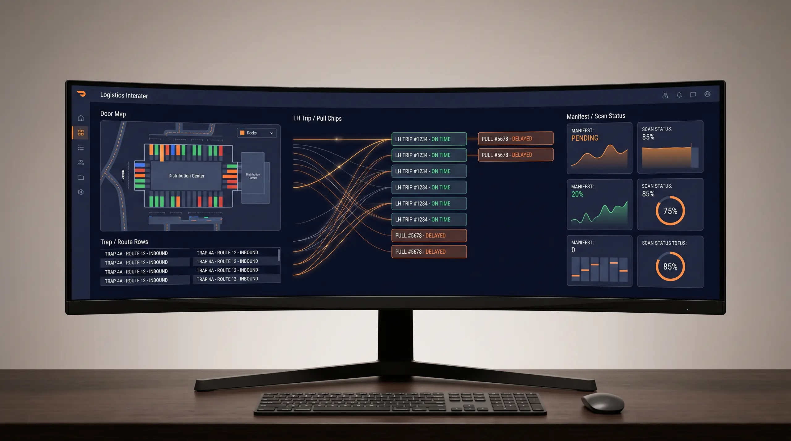 Unified operations control view for dock and linehaul coordination