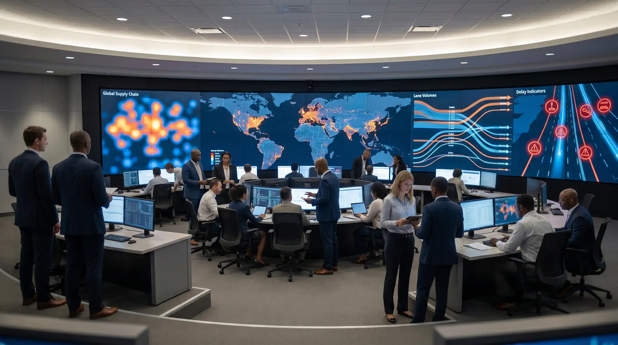 Operations team collaborating with live systems