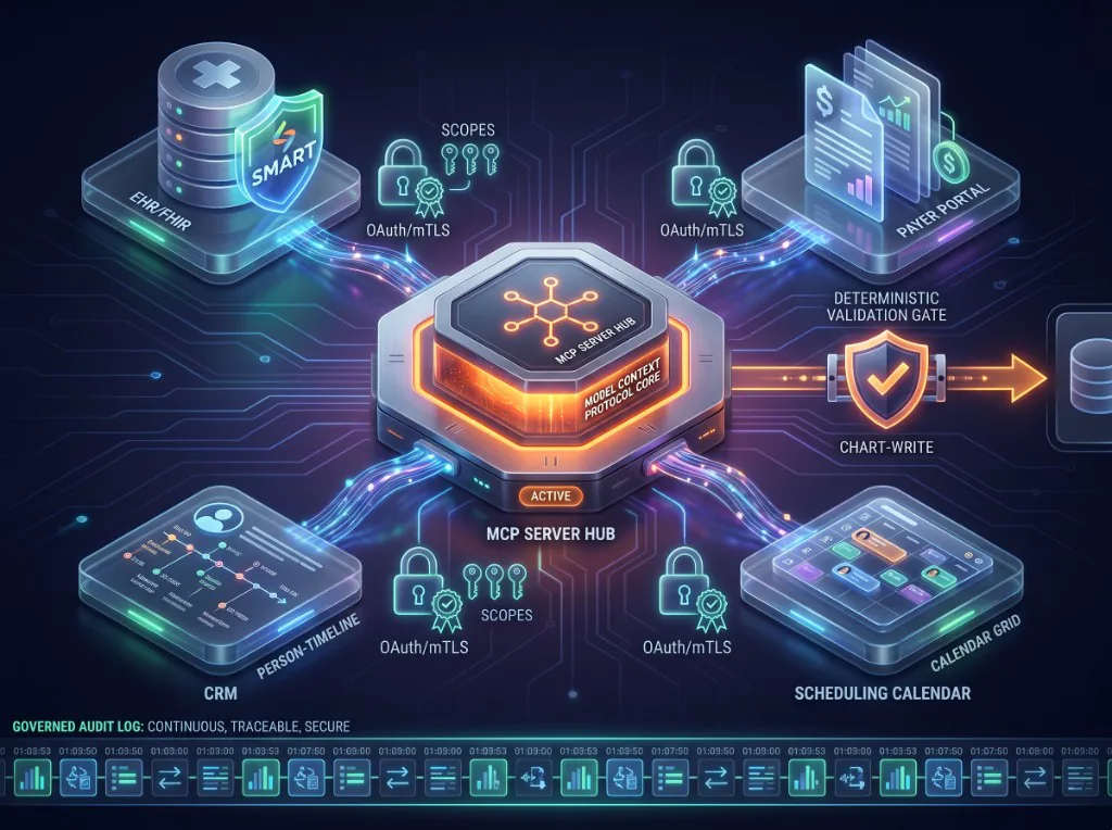 Healthcare MCP integration architecture mockup